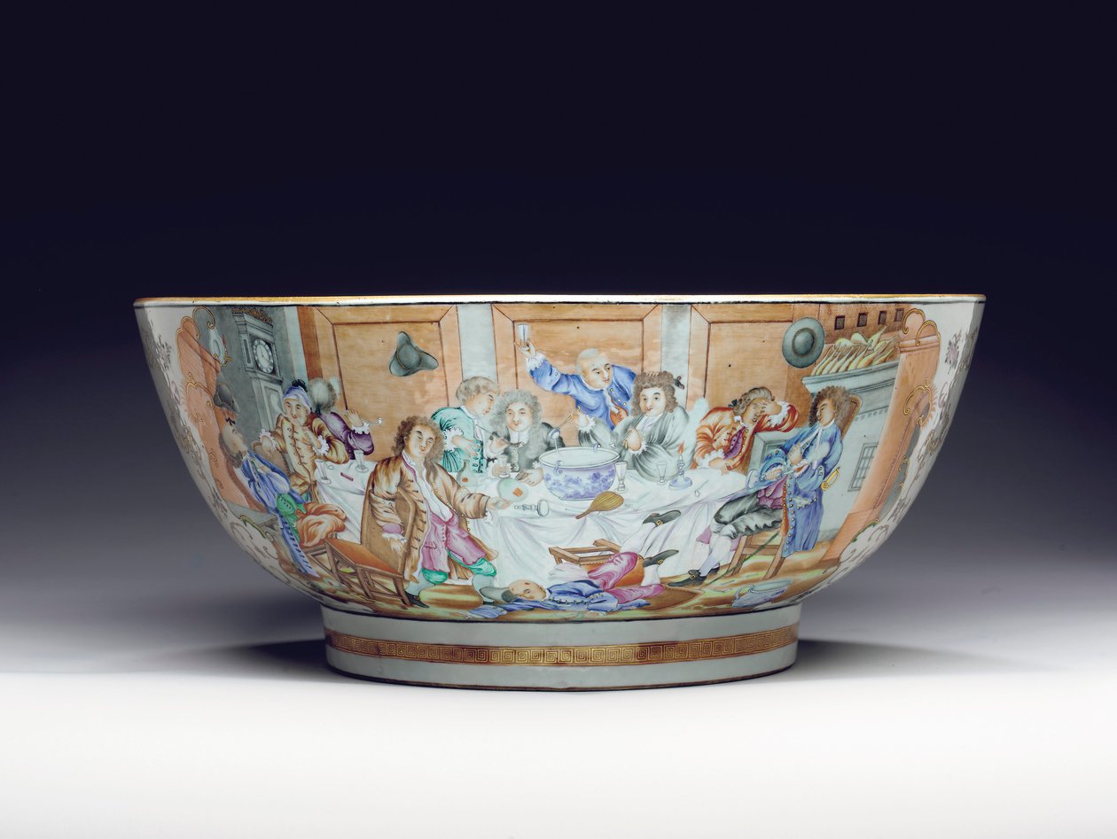 Sällsynt och massiv punchbowl, c.1775 av Chinese School