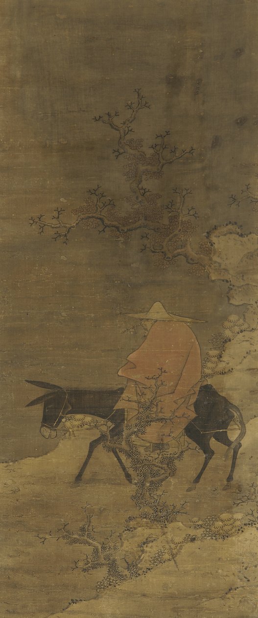 Rider genom snö på jakt efter plommonblommor, Ming- eller Qing-dynastin, 1400- och 1700-talet av Chinese School