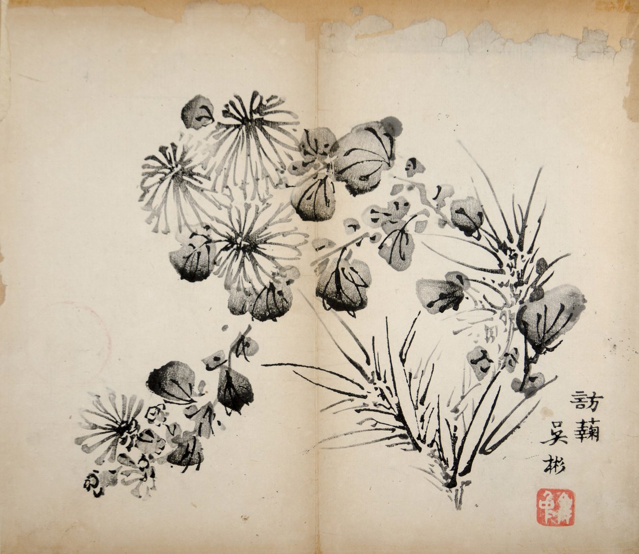 Tio Bamboo Studio Prints, 1643 (träblock) av Chinese School