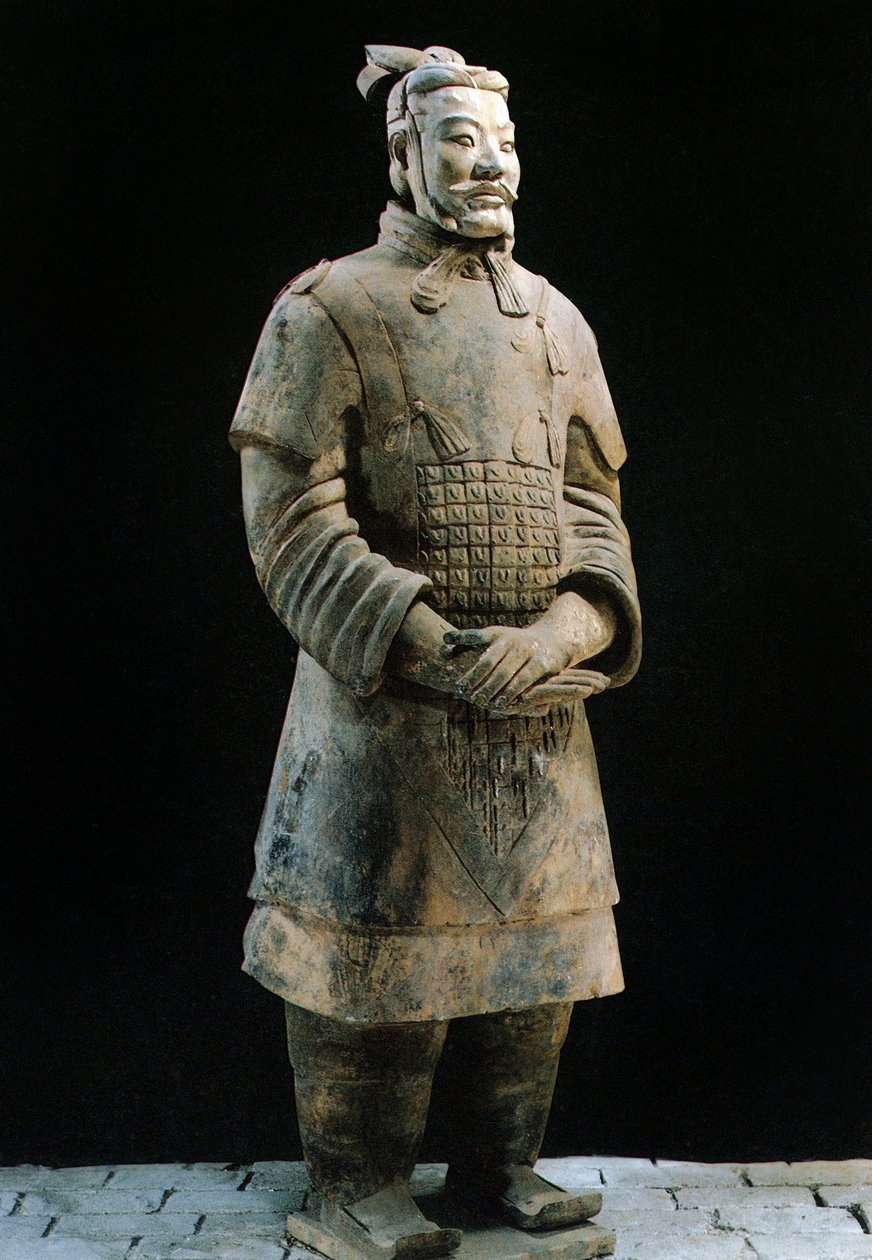 Terrakottaarmékrigare, kejsar Qin Shi Huangs mausoleum, 300-talet f.Kr. (foto) av Chinese School