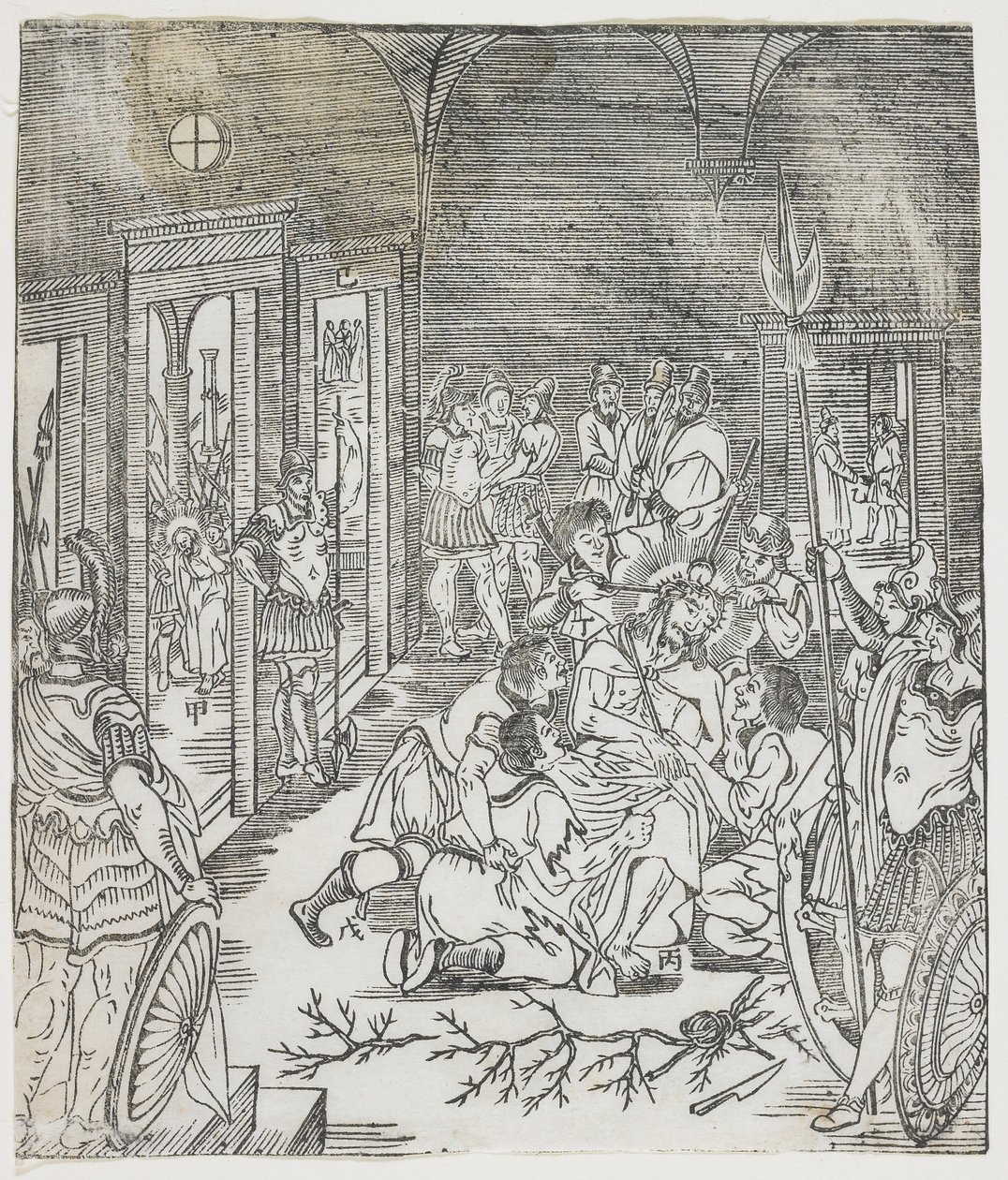 The Mocking of Christ, 1637 (trätryck) av Chinese School