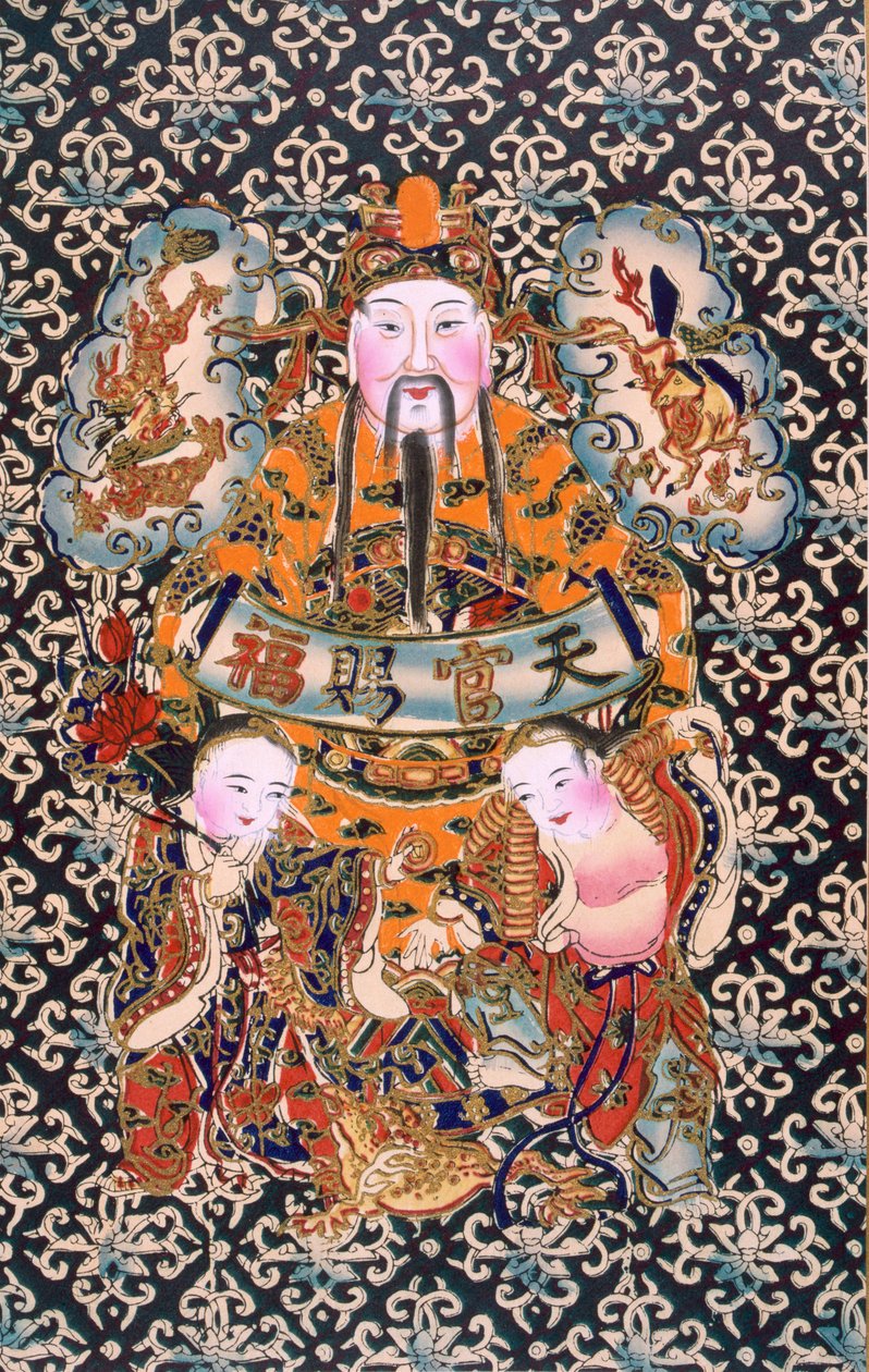 Tien Koan Tse Fou (träkloss) av Chinese School