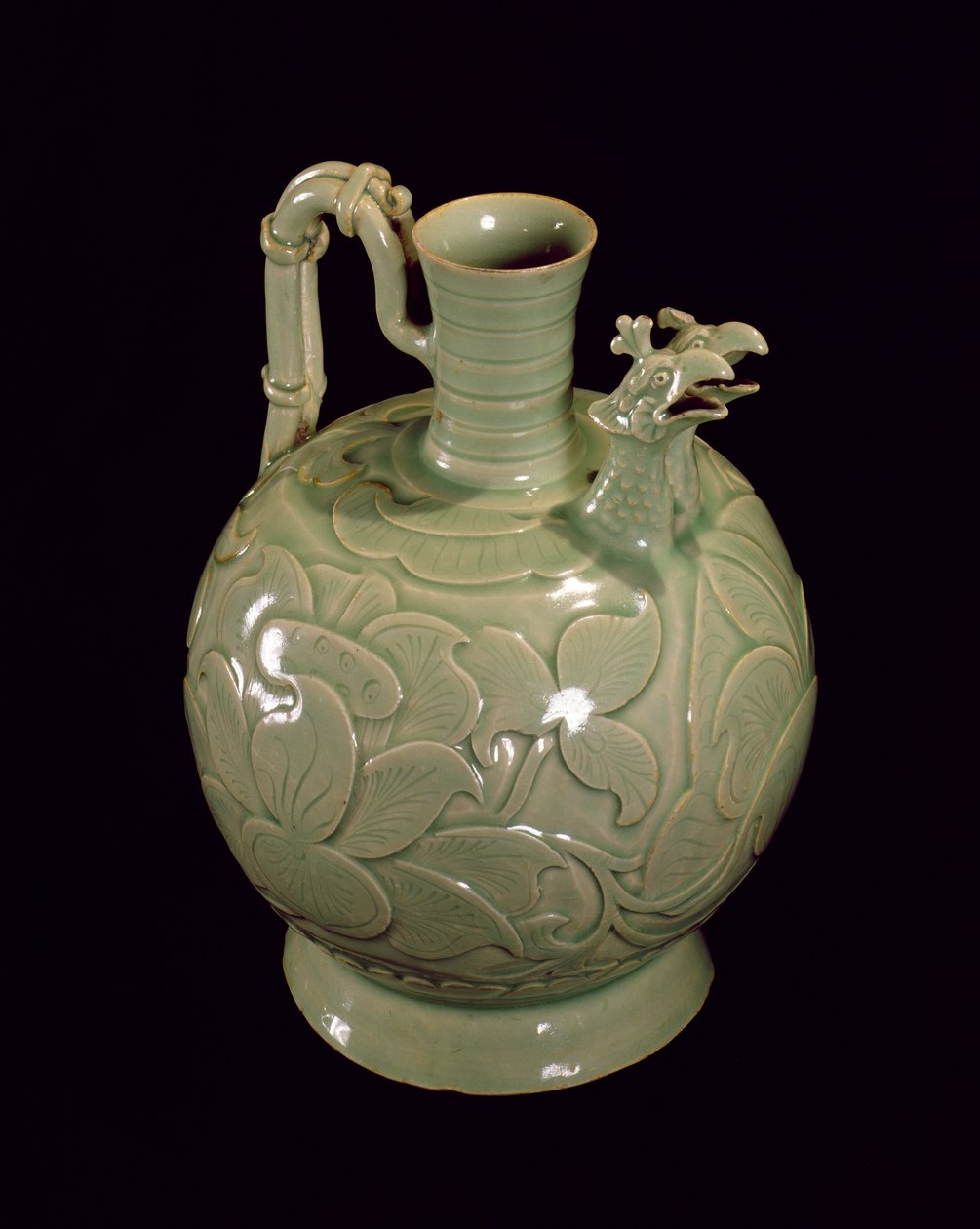 Två pipad kanna med bladdesign, North Sung Dynasty (keramik) av Chinese School