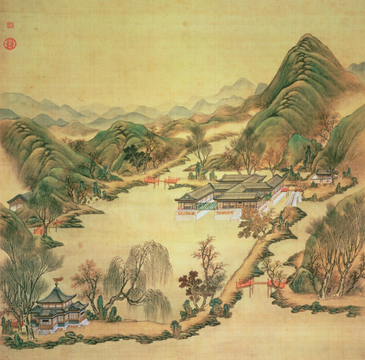 Utsikt över sommarpalatset, Peking (färg på siden) av Chinese School