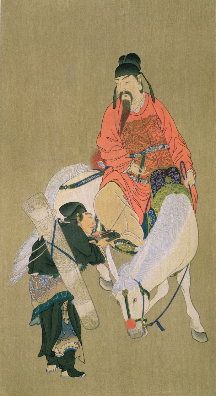 Wen Cheng Hsing, lyckans gud, illustration publicerad i The Kokka magazine, Japan, 1900-01 av Chinese School