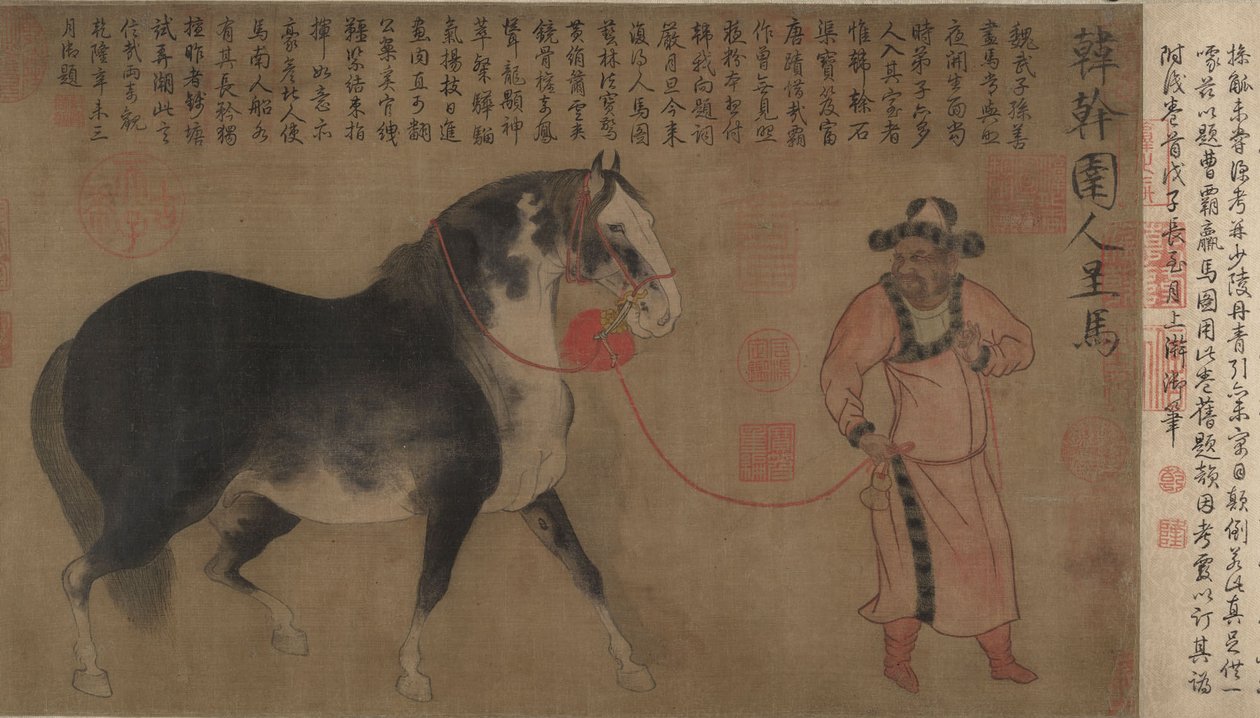 Hingst med brudgum, handscroll av Chinese School Chinese School