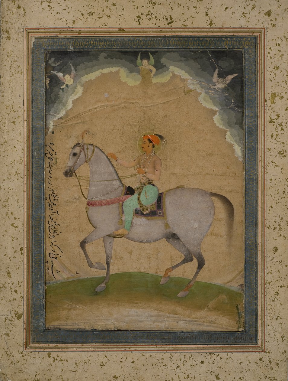 Ett ryttarporträtt av prins Dara Shikoh som ung man, 1640 av Chitarman