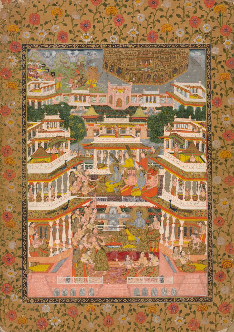 Tiered Court Scene, ca. 1735. av Chitarman II