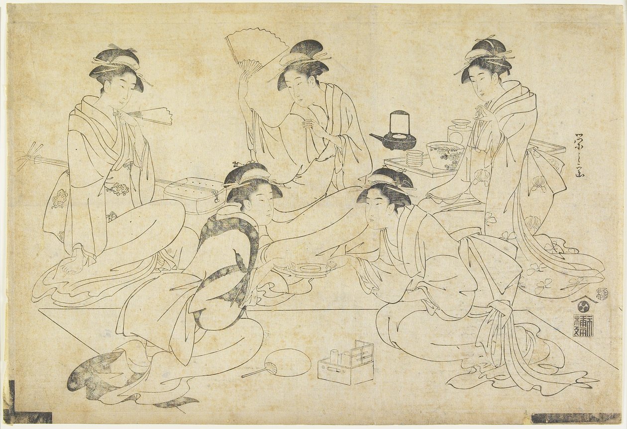 Fem skönheter, 1787-1796 av Chobunsai Eishi