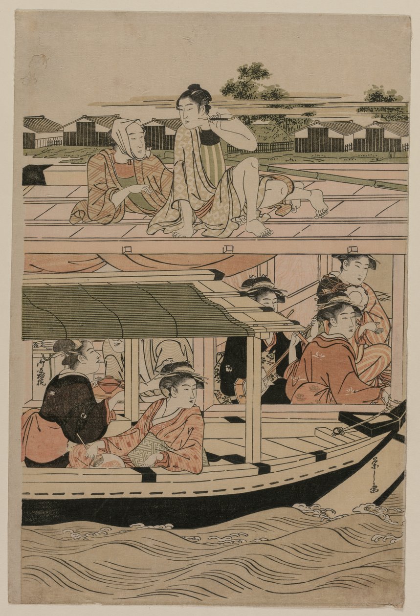 Båtfest på Sumidafloden, sent 1780-tal. av Chobunsai Eishi