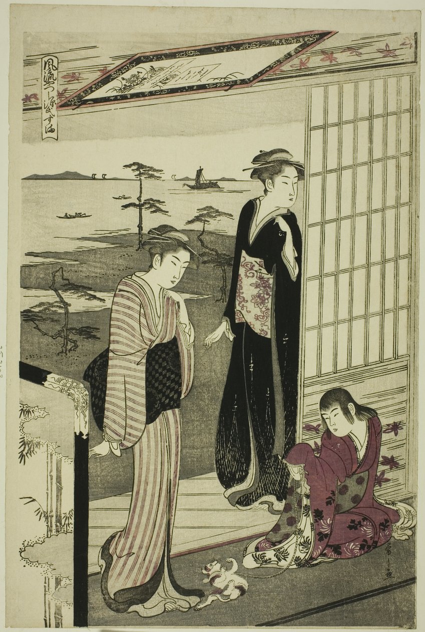 Suma, från serien "A Fashionable Parody of the Tale of Genji (Furyu yatsushi Genji)" av Chobunsai Eishi