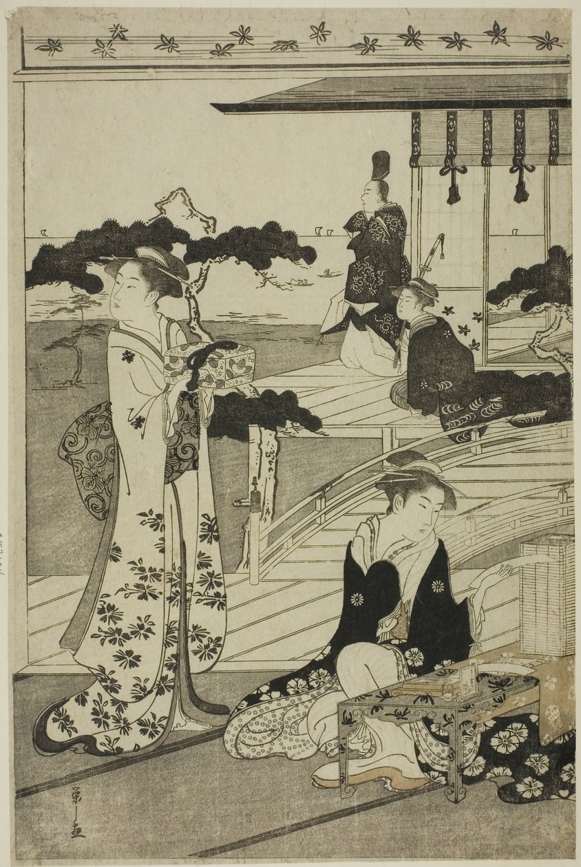 Suma, från serien "A Fashionable Parody of the Tale of Genji (Furyu yatsushi Genji)" av Chobunsai Eishi