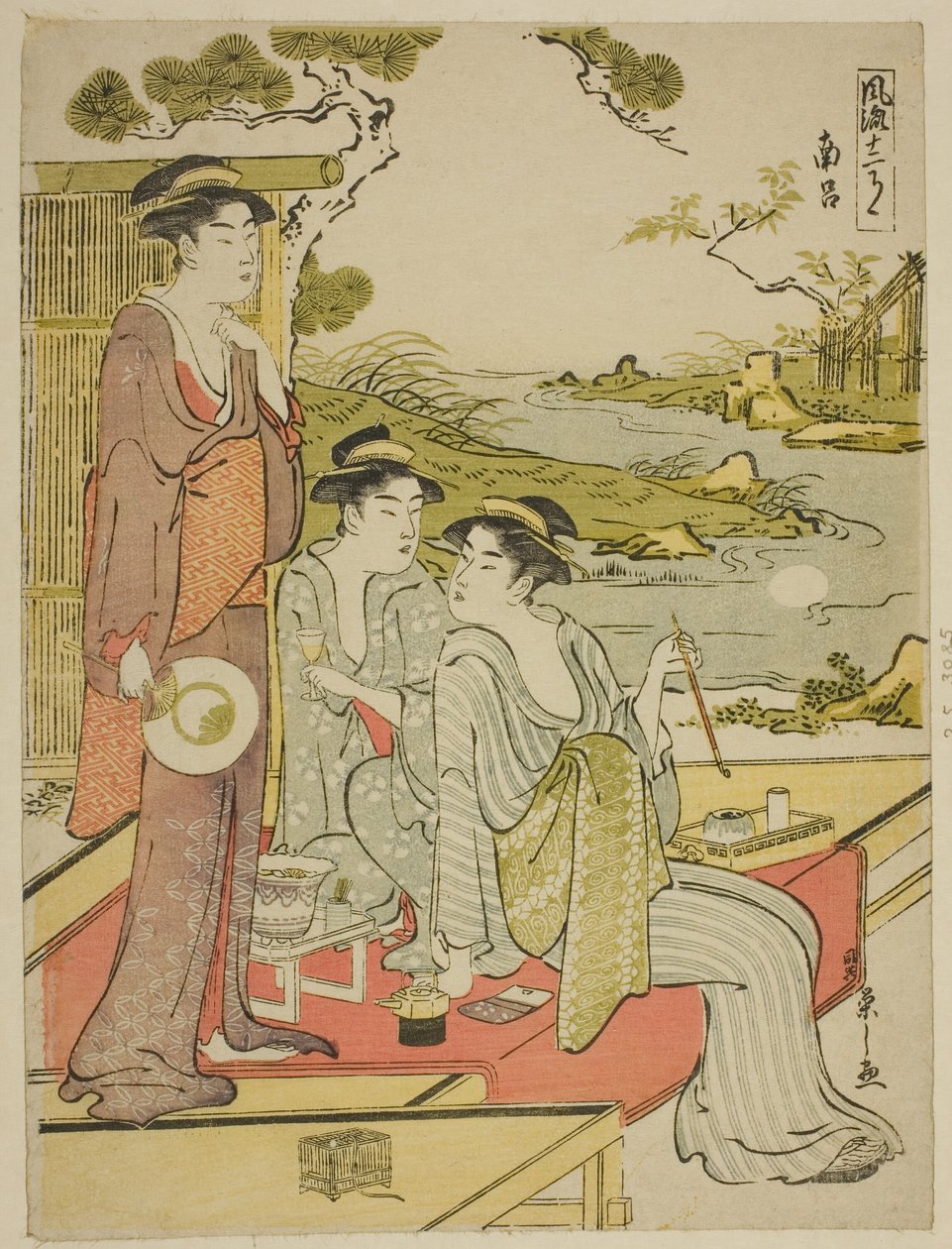 Den åttonde månaden (Nanryo), från serien a Calendar of Elegance (Furyu junikagetsu) av Chobunsai Eishi