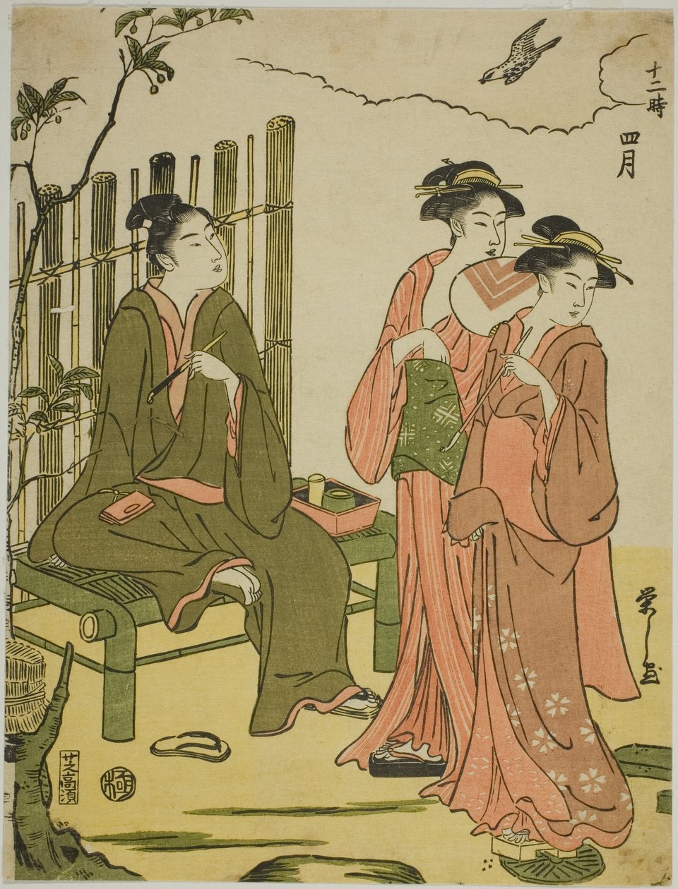 Den fjärde månaden (Shigatsu), från serien "De tolv månaderna (Juni toki)" av Chobunsai Eishi