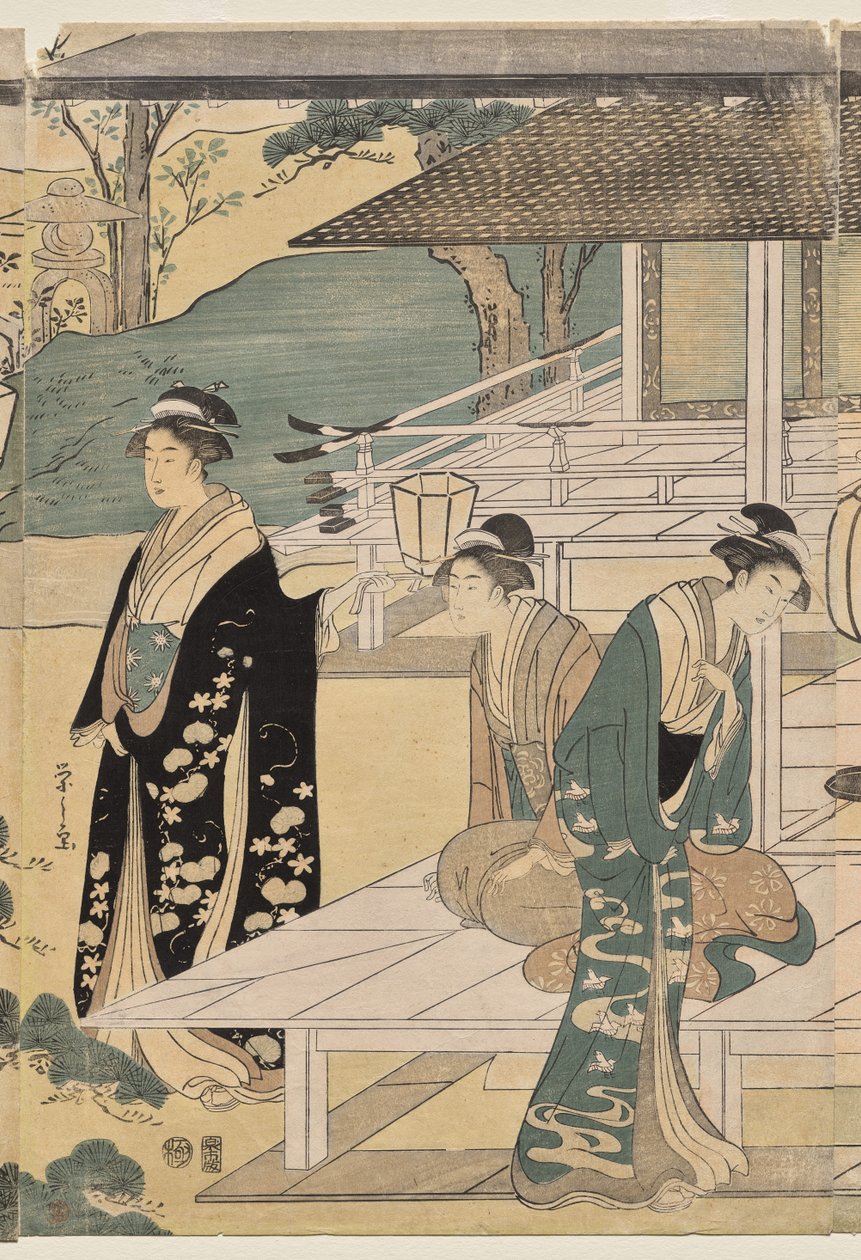 The Matsukaze Chapter of the Tale of Genji (från serien The Tale of Genji in Elegant Modern Dress) av Chobunsai Eishi