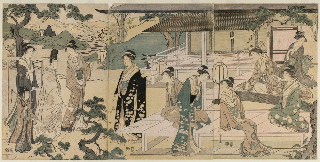 The Matsukaze Chapter of the Tale of Genji från serien The Tale of Genji, ca. 1791. av Chobunsai Eishi