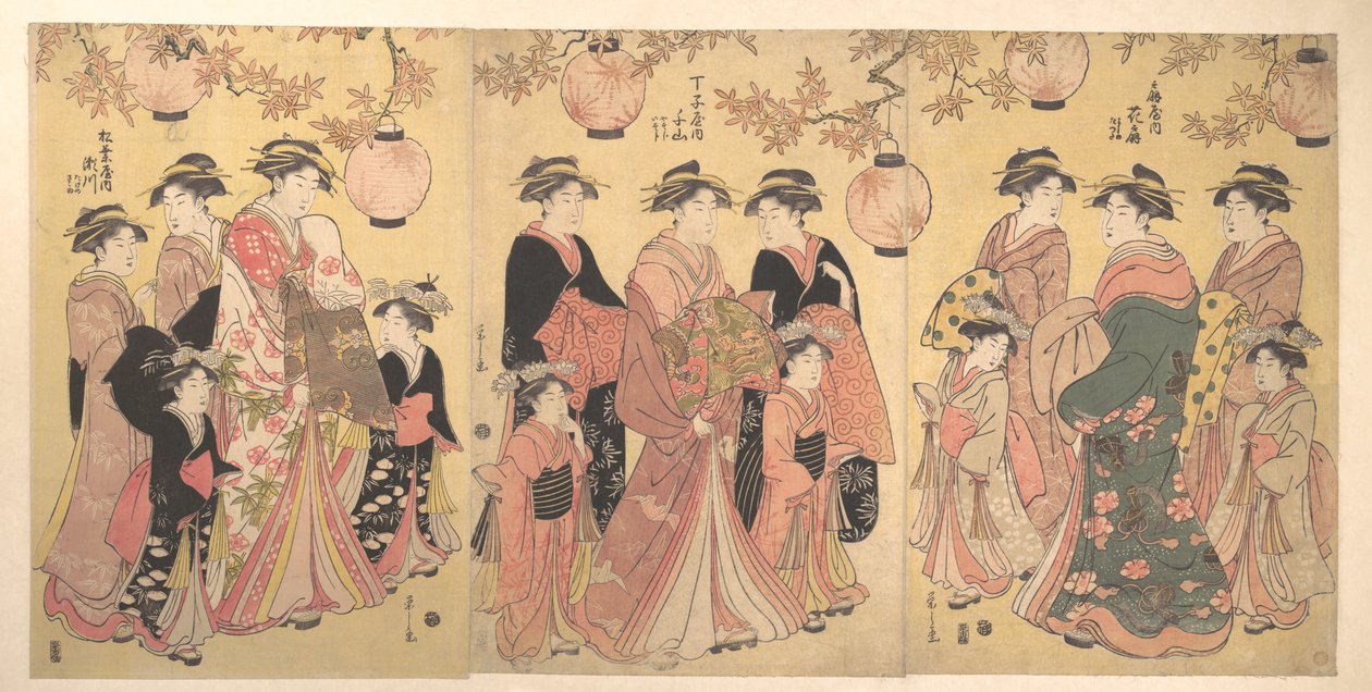 Yoshiwara-paraden på hösten av Chobunsai Eishi