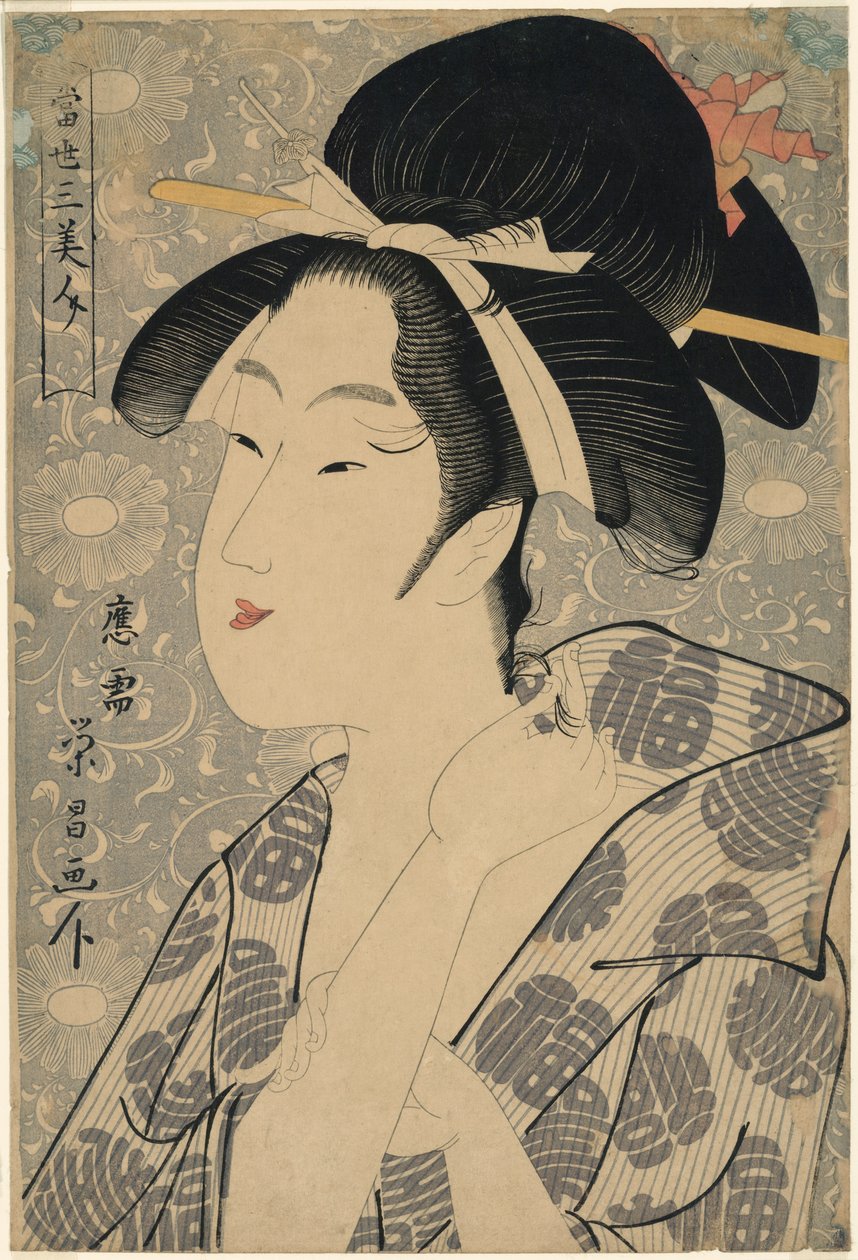 Tre skönheter i vår tid (Tosei san bijin) av Chokosai Eisho