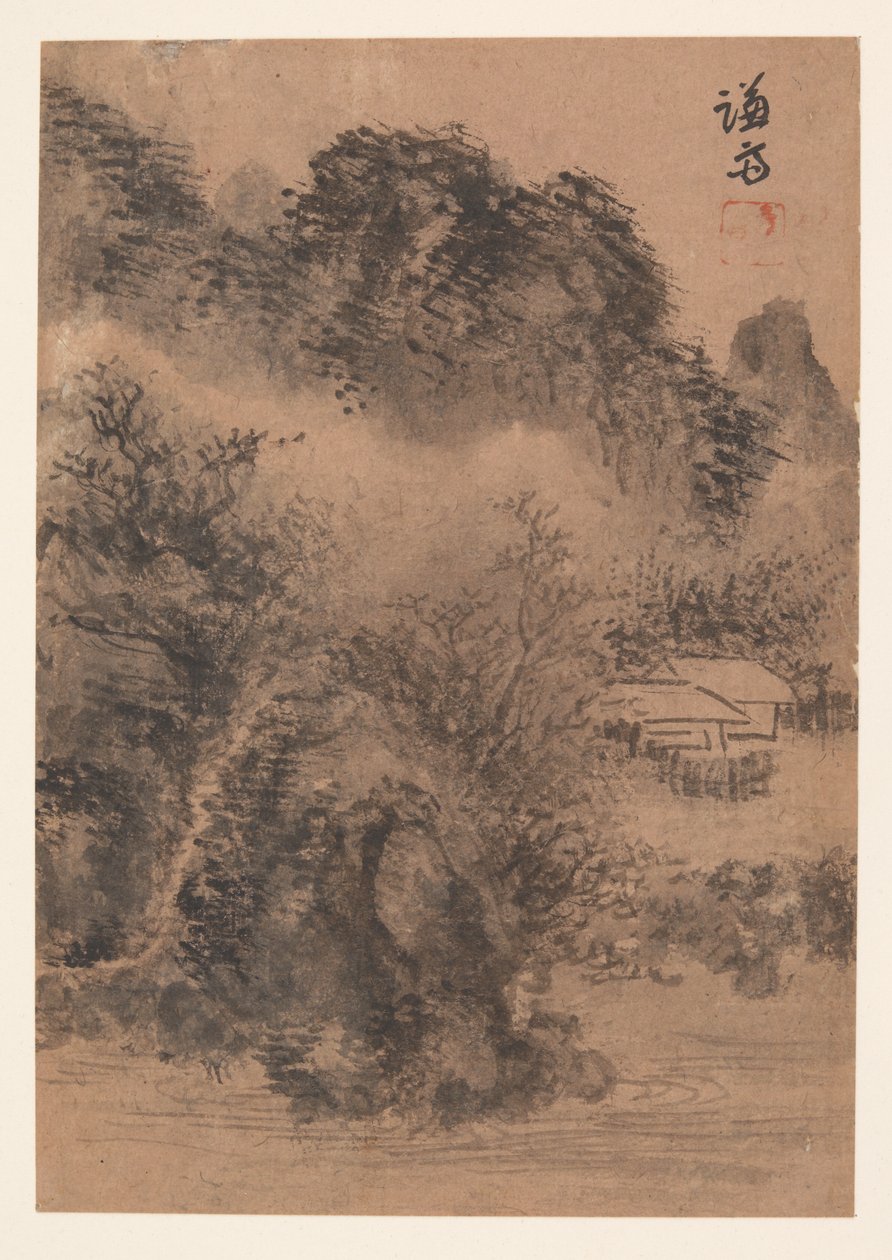 Landskap (albumblad) av Chong Son