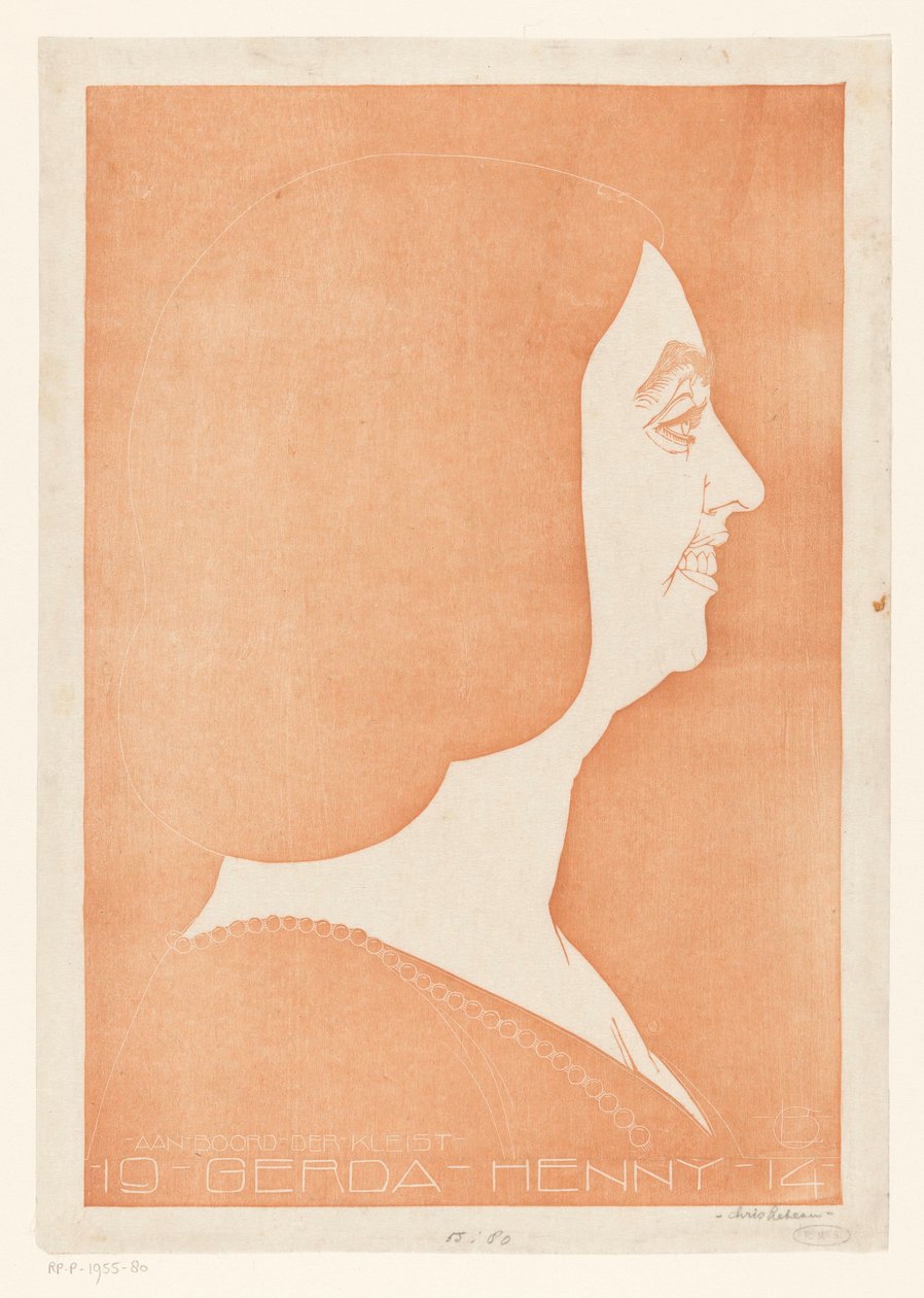 Porträtt av Gerda Henny av Chris Lebeau (signed by artist)
