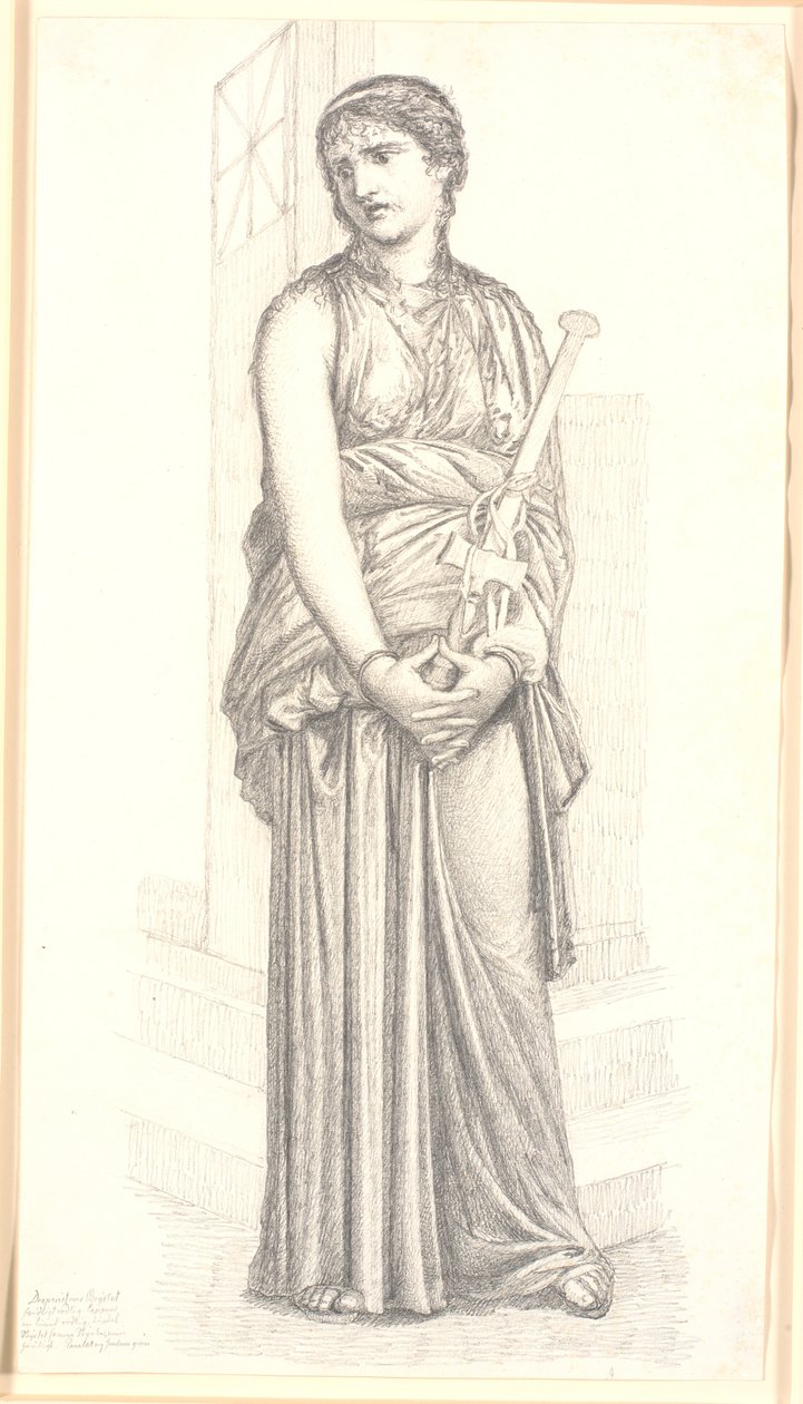 Medea med svärd i hand, helfigur av Christen Købke