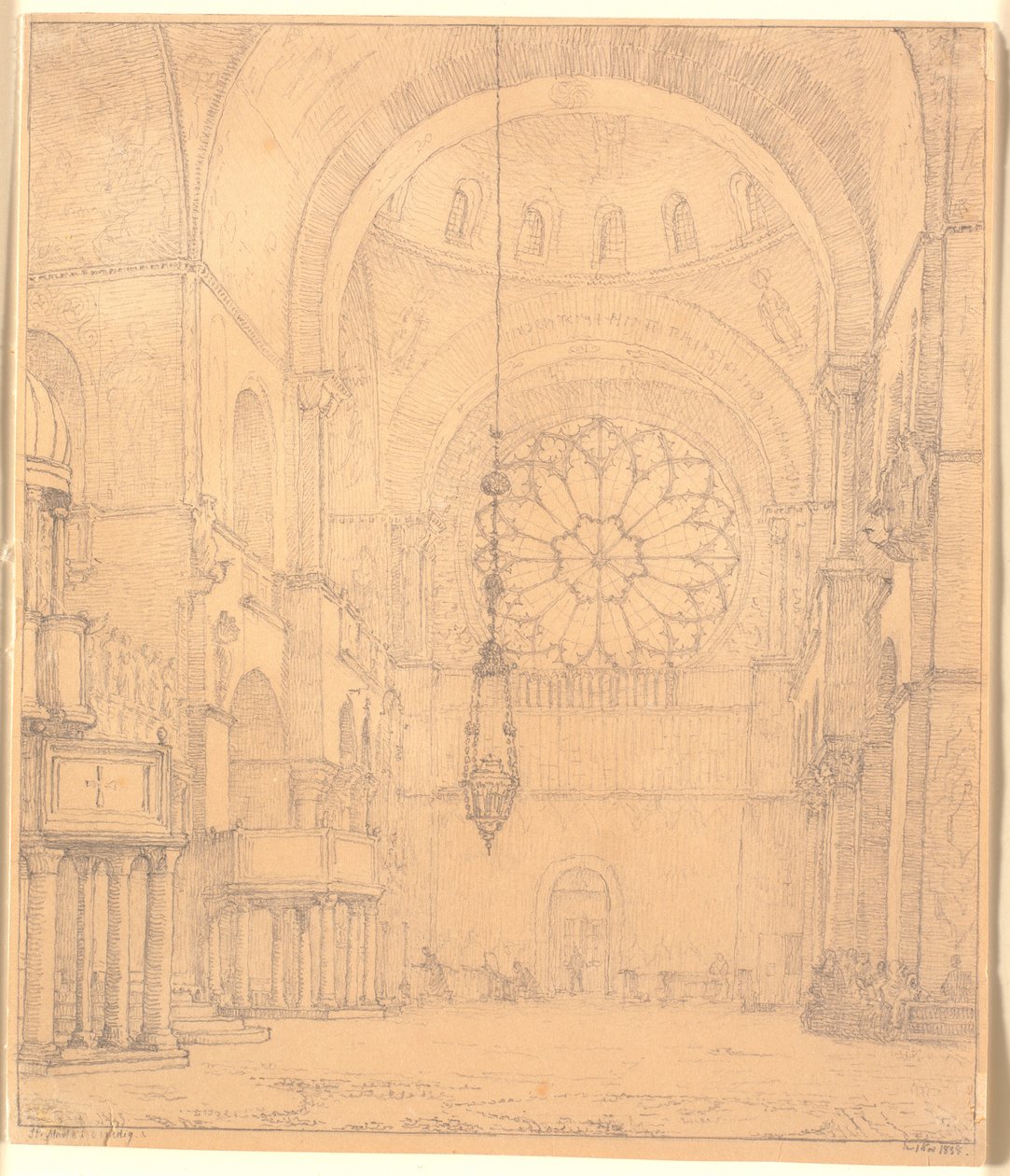 En del av det inre av St. Marco i Venedig av Christen Købke