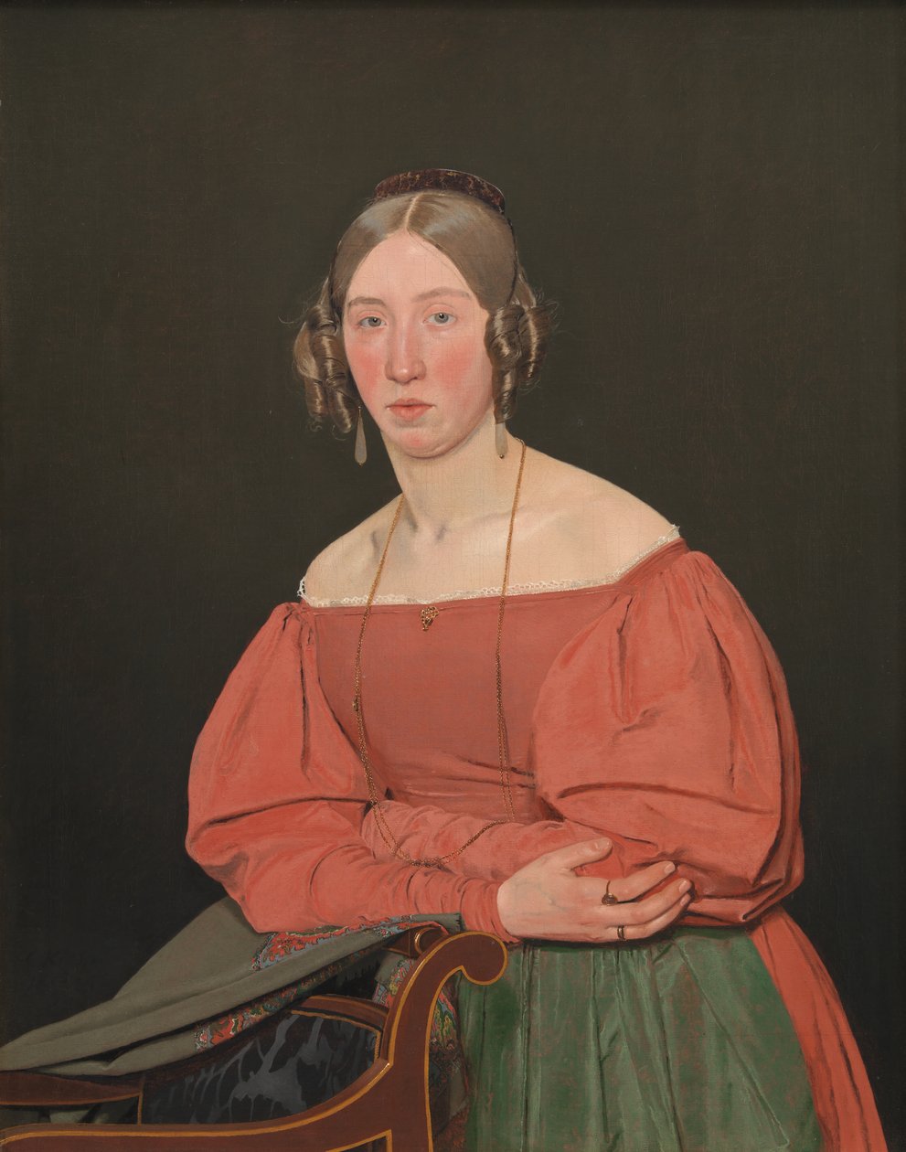 Porträtt av konstnärens syster, Cecilie Margrethe Petersen, född Købke av Christen Købke