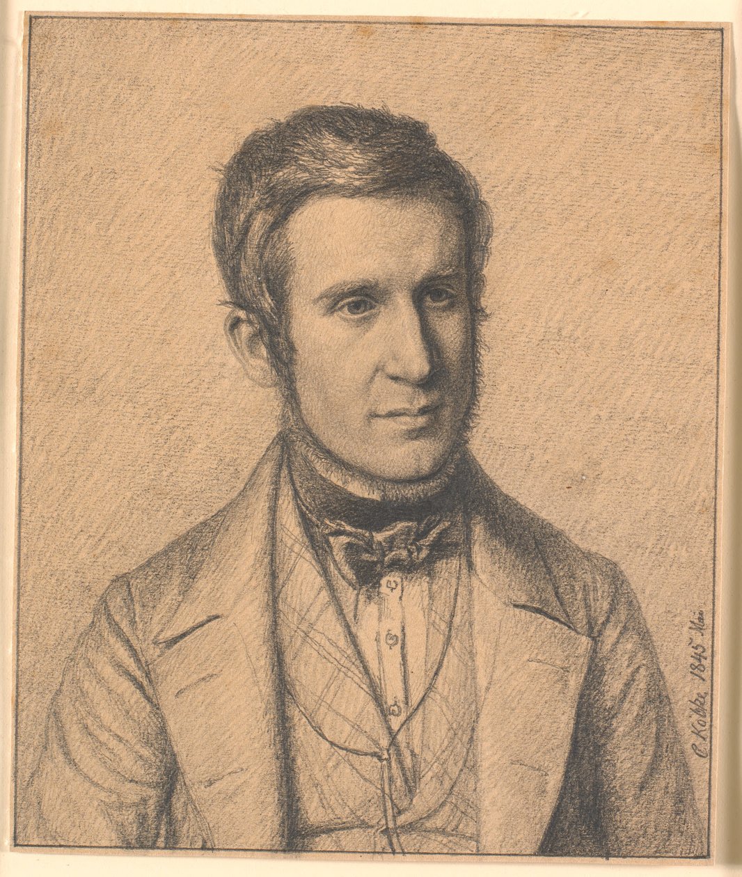 Porträtt av konstnärens hustrus bror Christen Christensen Købke (1817-1846) av Christen Købke