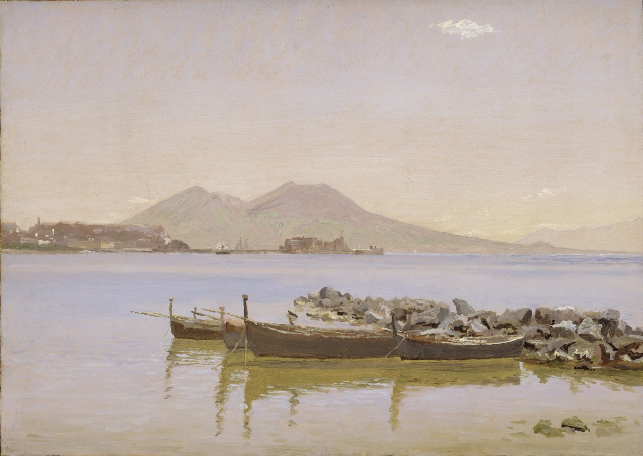 Neapelbukten med Vesuvius i bakgrunden av Christen Købke