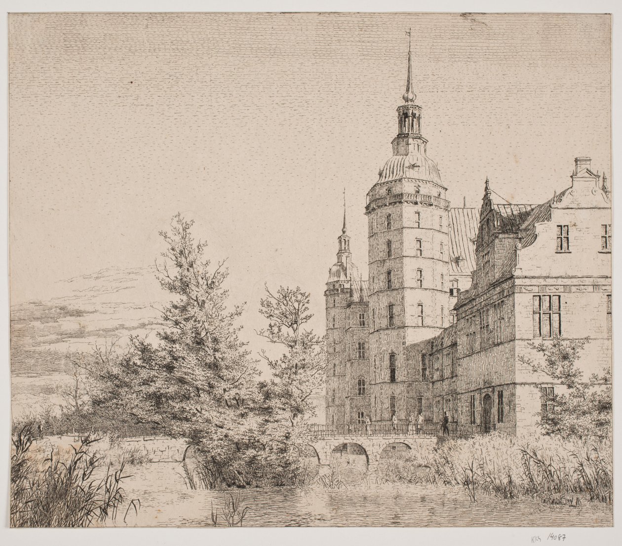 Frederiksborgs slott. Fest på Møntbroen av Christen Købke