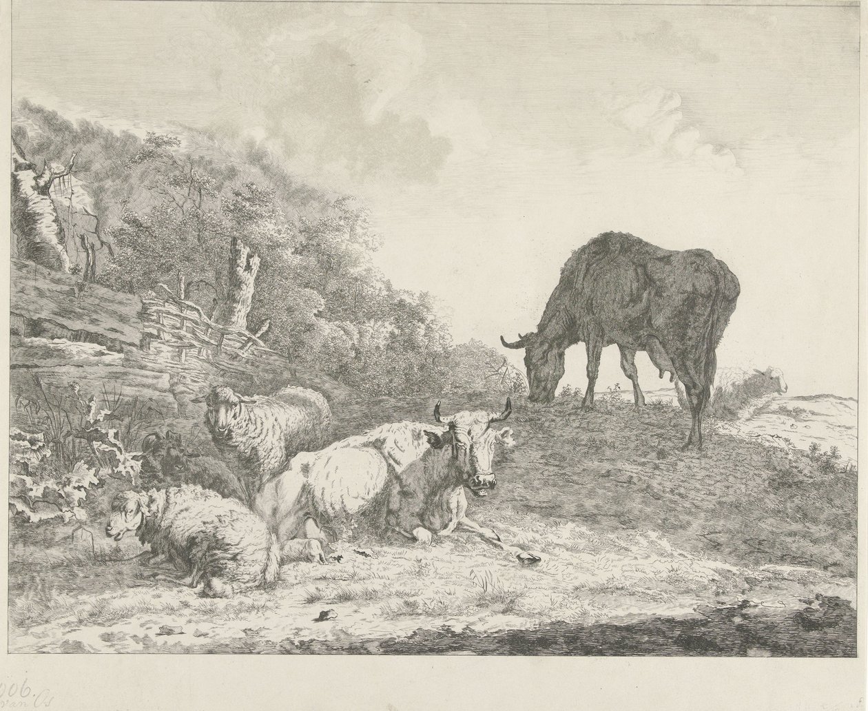 Landskap med boskap av Christiaan Godfried Schutze van Houten