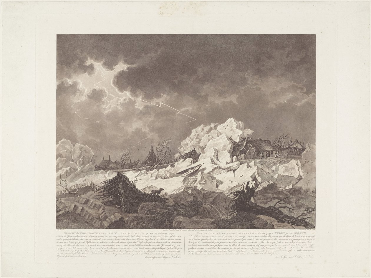 Utsikt över Ysgang och Dykbreak vid Vuuren av Gorcum den 22 februari 1799 / Vue des Glaces qui S