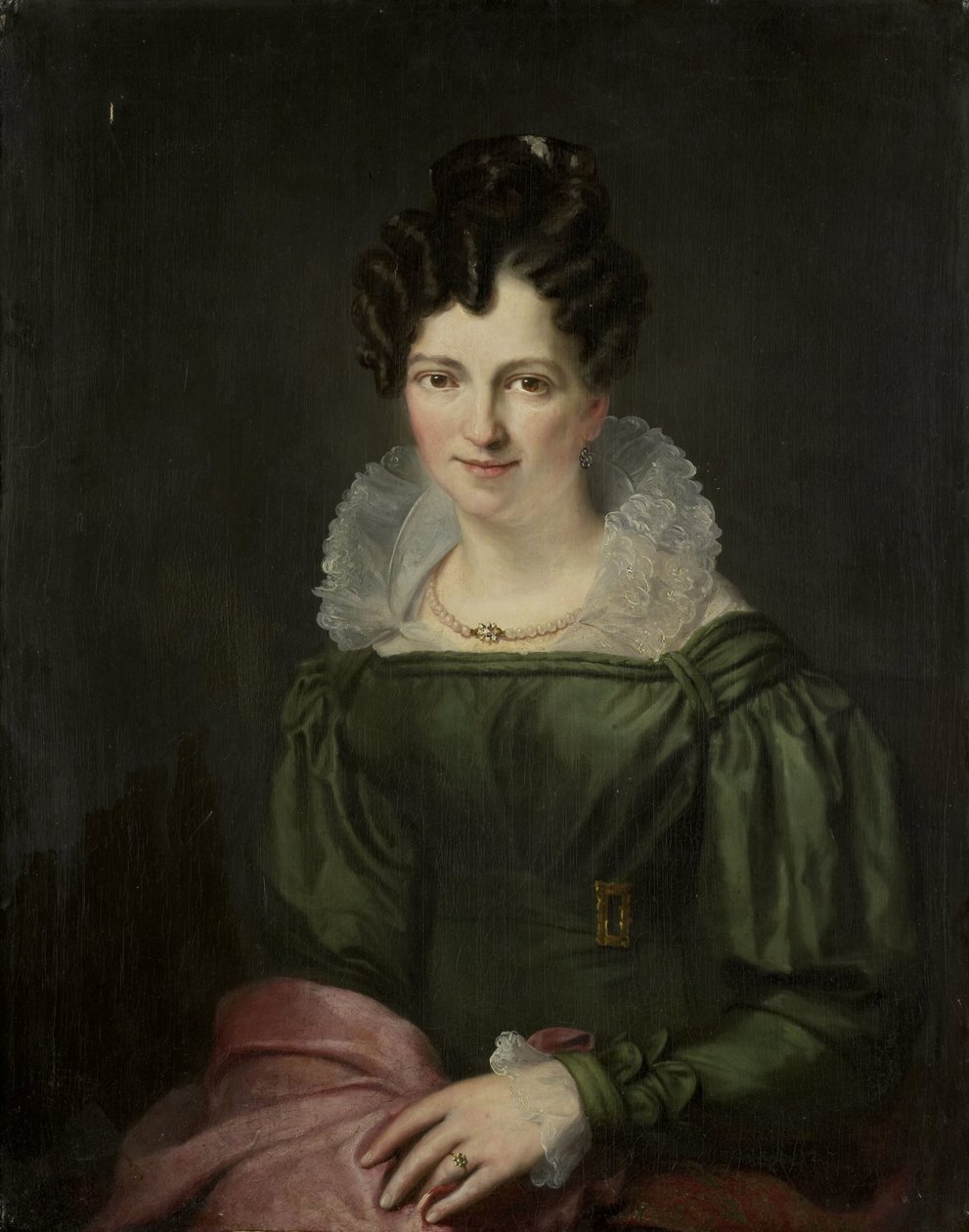 Porträtt av Maria Christina Nijssen, fru till Anthonie van der Hout av Christiaan Julius Lodewijk Portman (signed by artist)