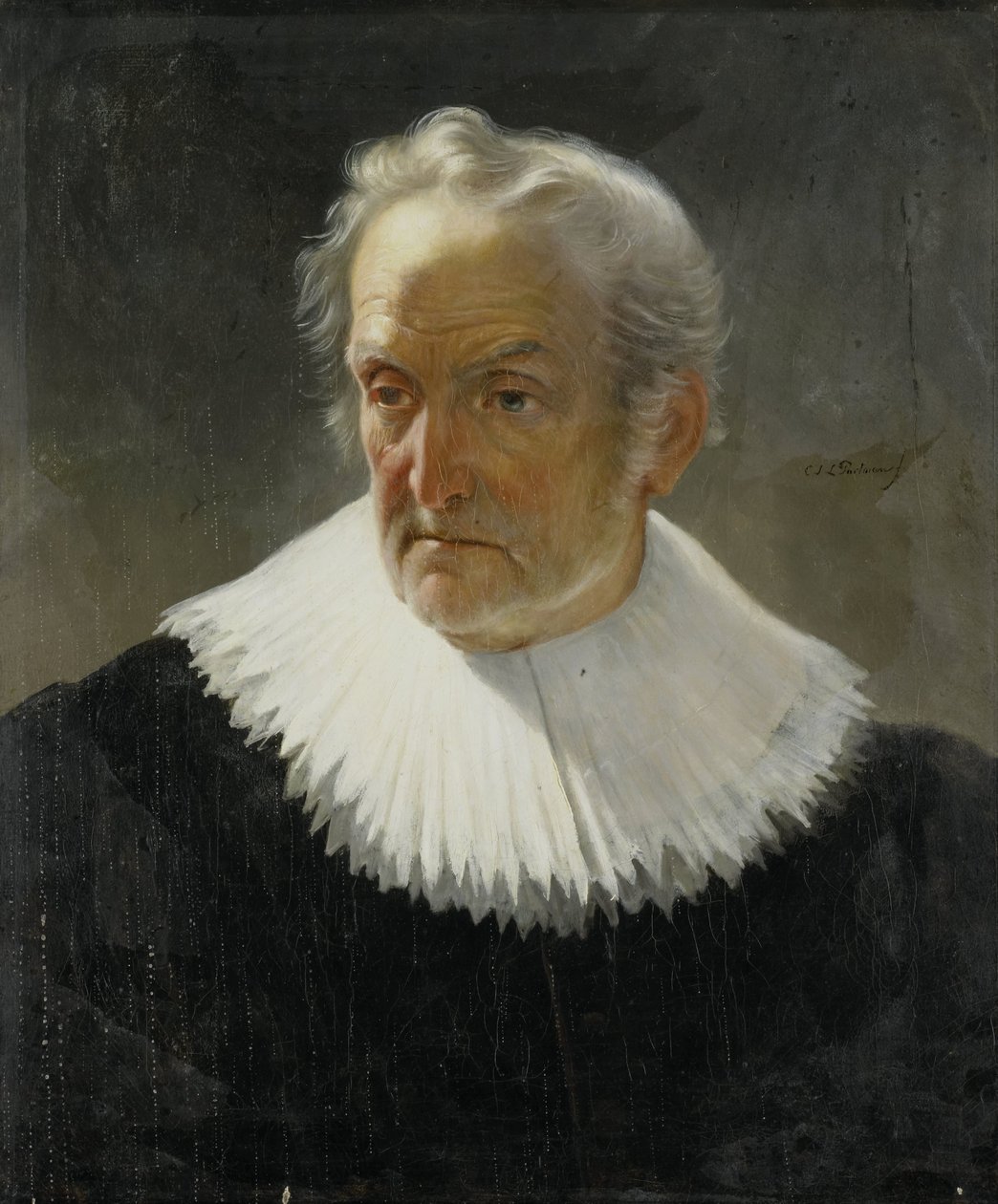 En gammal man i 1600-talsklänning av Christiaan Julius Lodewijk Portman
