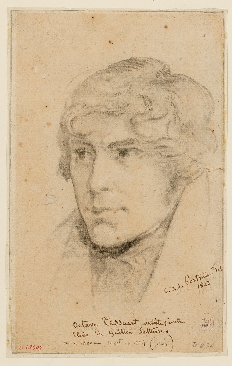 Porträtt av Octave Tassaert av Christiaan Julius Lodewijk Portman