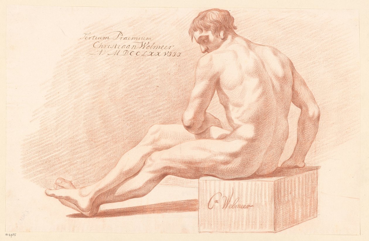 Sittande man naken, sidovy (3:e pris 1778) av Christiaan Welmeer