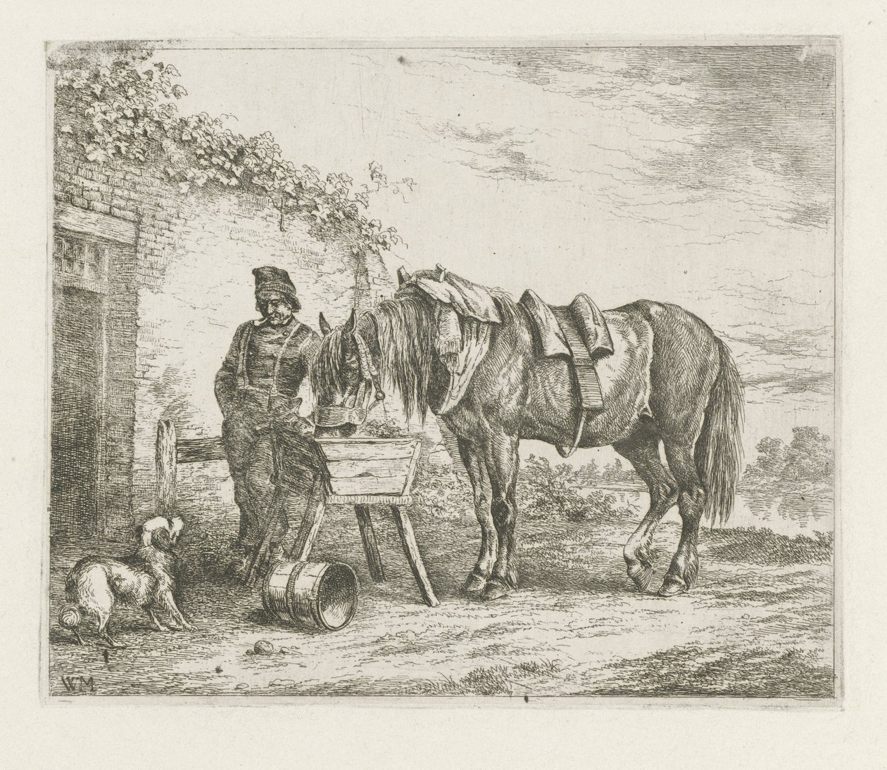 Häst vid en matare av Christiaan Wilhelmus Moorrees