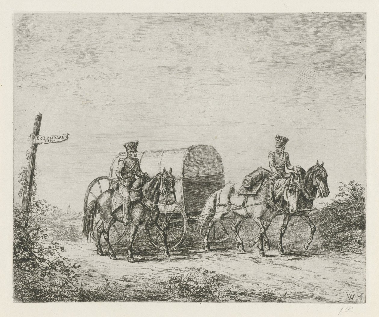 Två soldater till häst av Christiaan Wilhelmus Moorrees
