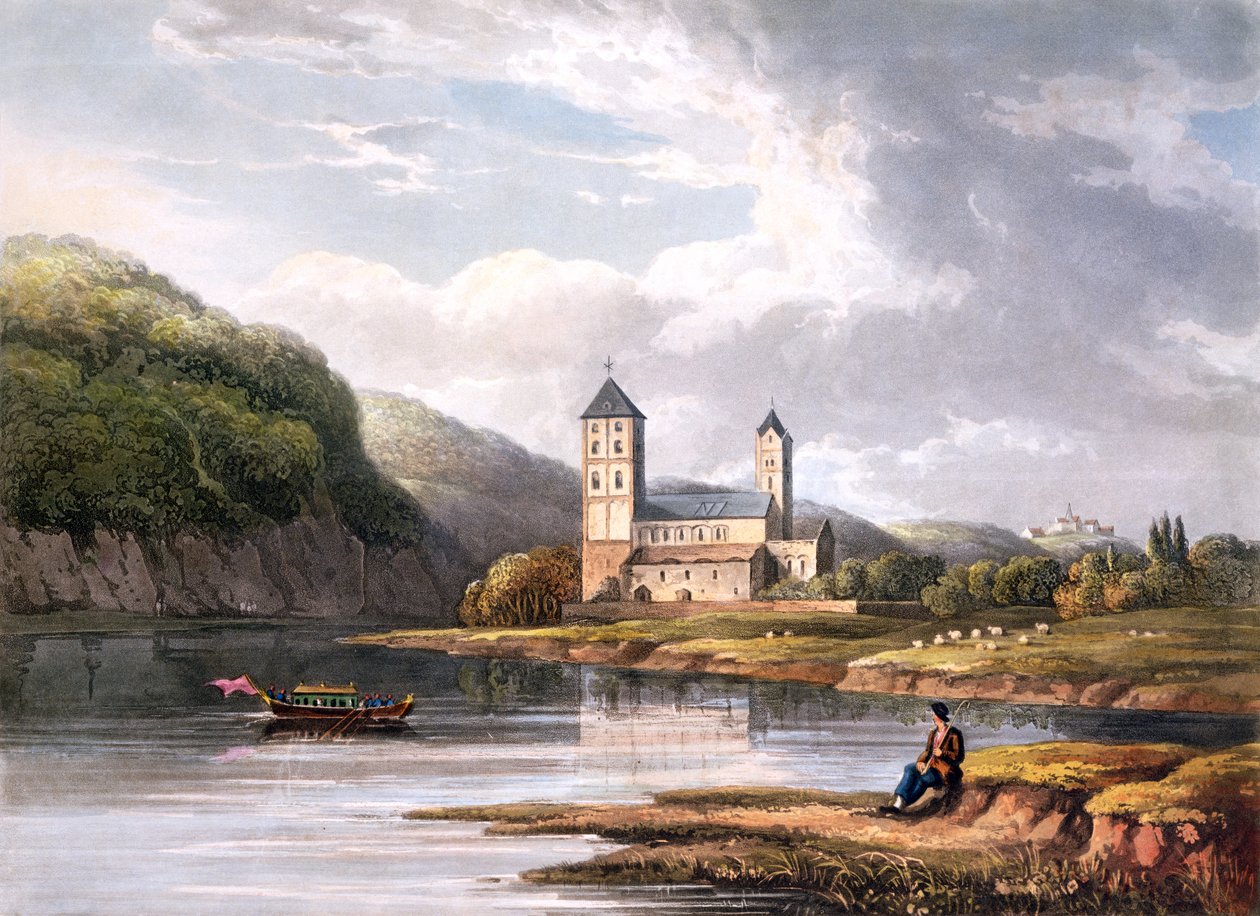 Johanneskyrkan vid inflödet av Lahn, graverad av T. Sutherland, från 