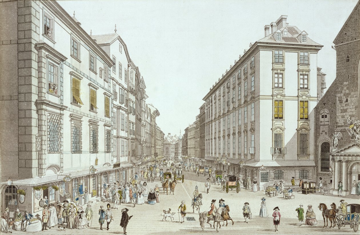 Utsikt över Kohlmarkt, 1786 av Christian Georg II Schutz or Schuz
