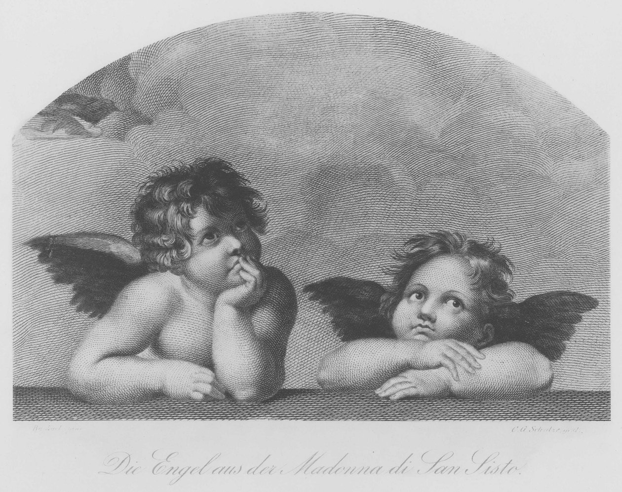 Änglarna från den sixtinska madonnan av Christian Gottfried Schultze