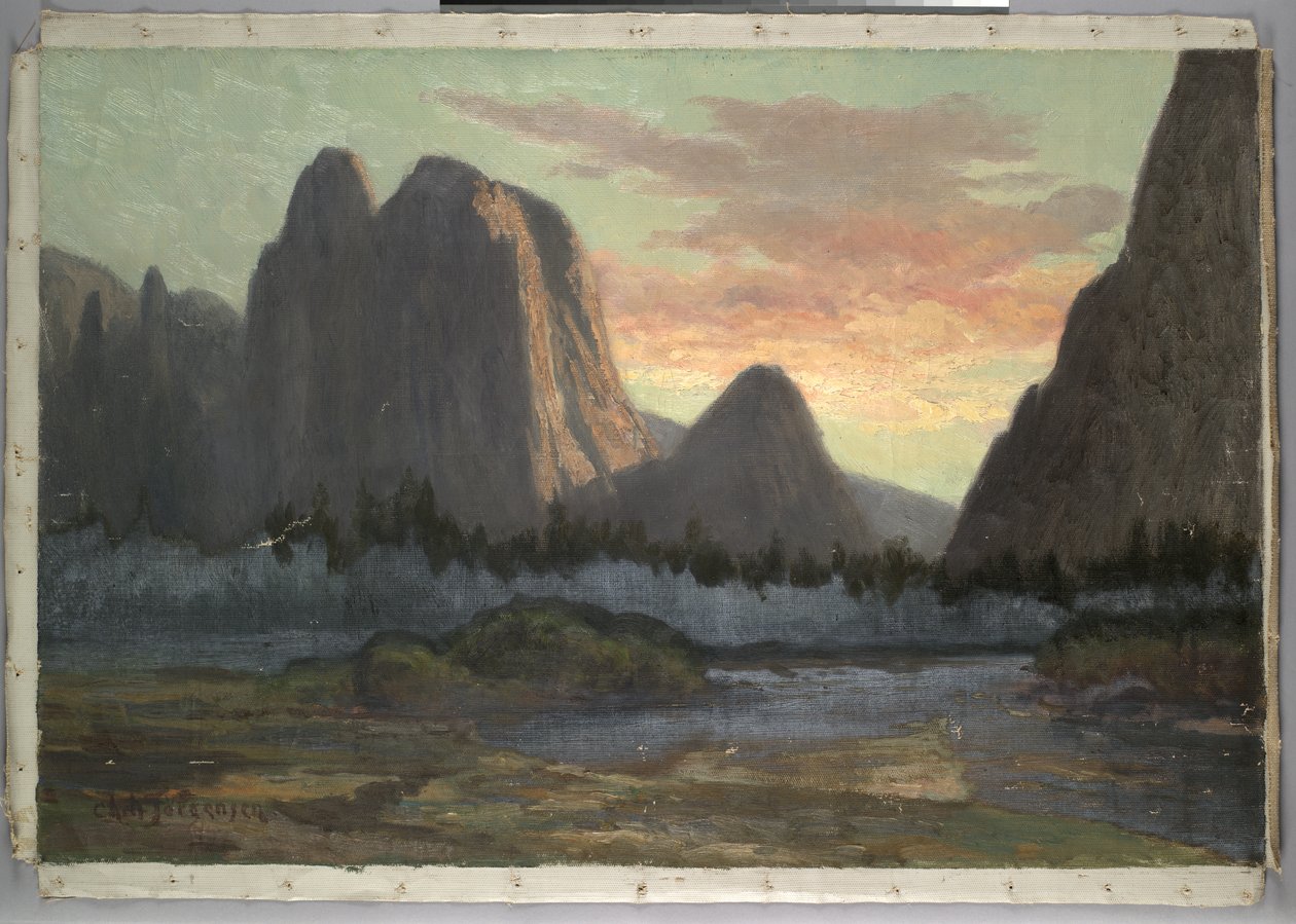 Yosemite View, solnedgång, ca 1899 av Christian Jorgensen