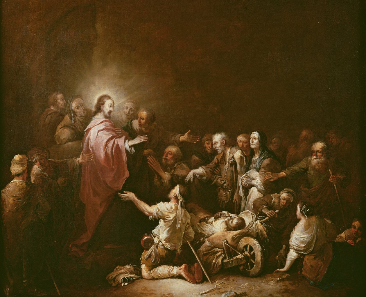 Jesus välsignar de sjuka av Christian Wilhelm Ernst Dietrich