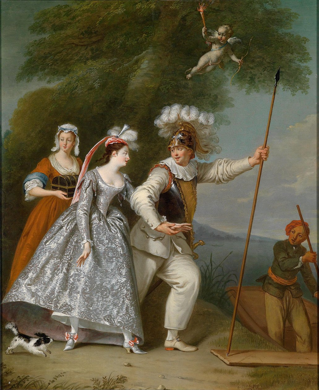 Porträtt av en elegant herre som Pierrot i en Commedia dell’Arte av Christian Wilhelm Ernst Dietrich