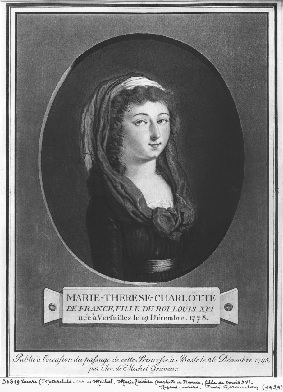 Marie-Therese-Charlotte de France (1778-1851) mwenye umri wa miaka kumi na saba av Christian von Mechel