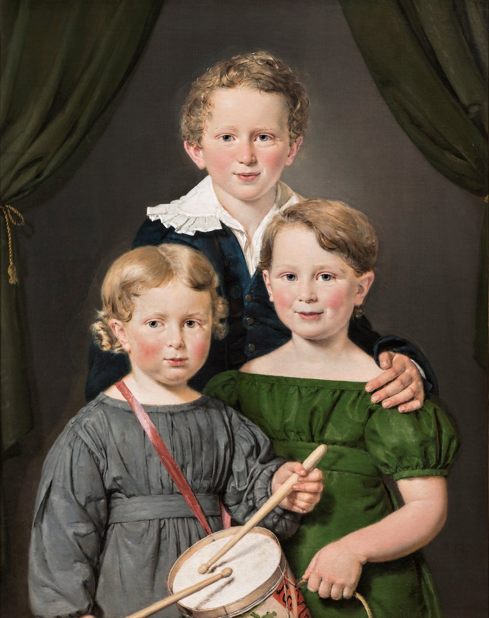 Hans och Bolette Puggaards tre barn av Christian Albrecht Jensen