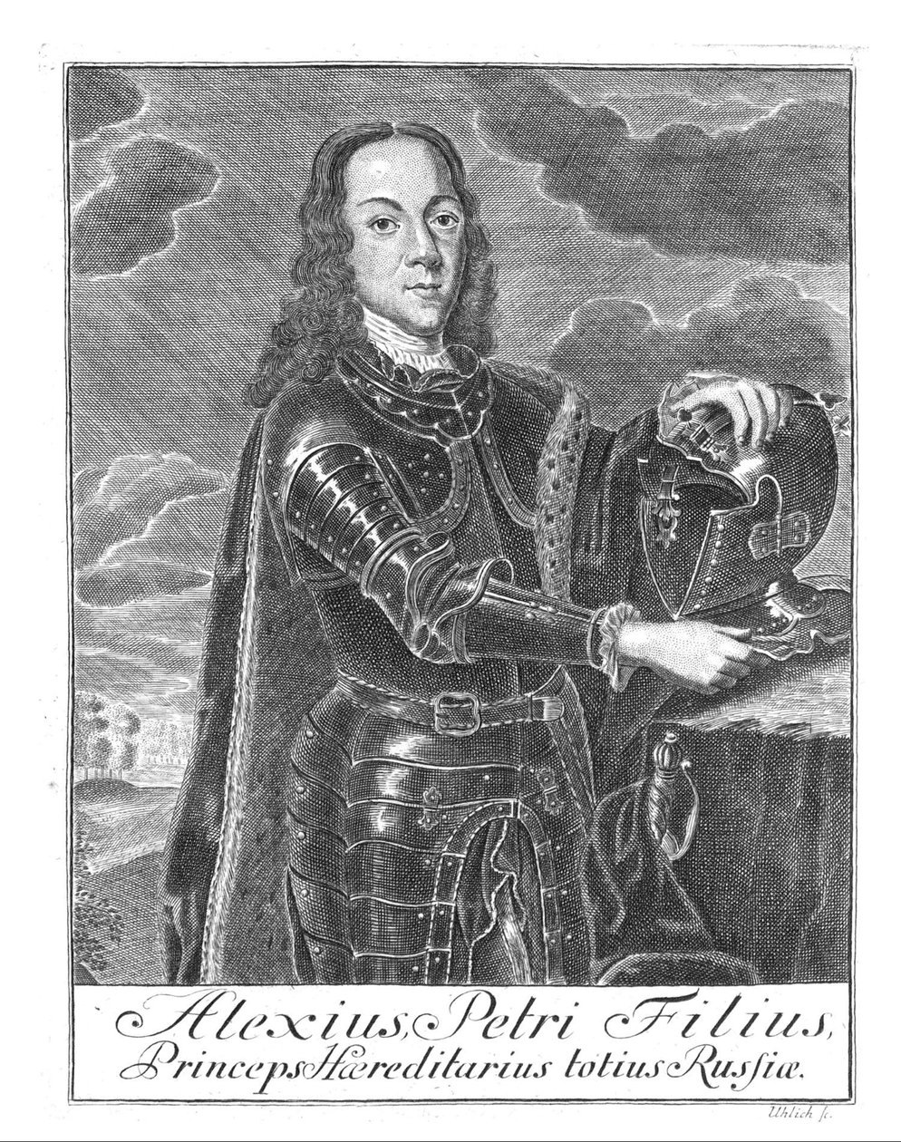 Porträtt av Tsarevich Alexei Petrovich av Ryssland 1690-1718, ca 1730 av Christian Albrecht Wortmann