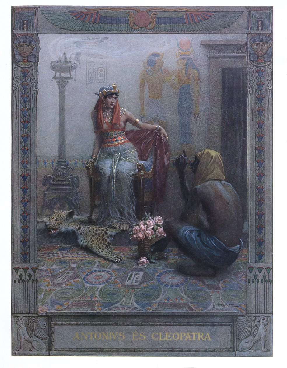 Cleopatra, scen från "Anthony and Cleopatra" av William Shakespeare (1564-1616) av Christian August Printz