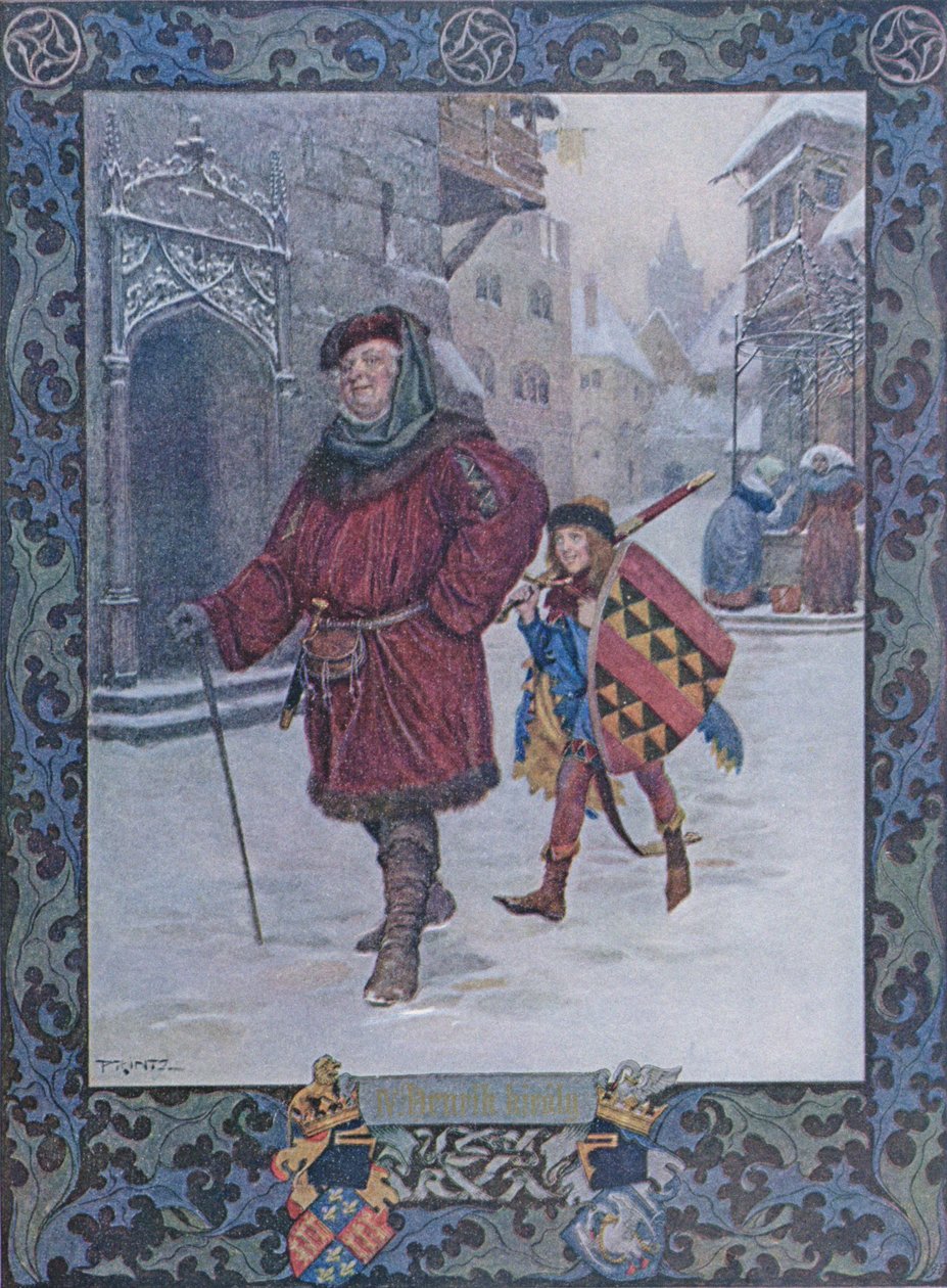 Sir John Falstaff från "Henry IV" av William Shakespeare (1564-1616), omkring 1900. av Christian August Printz