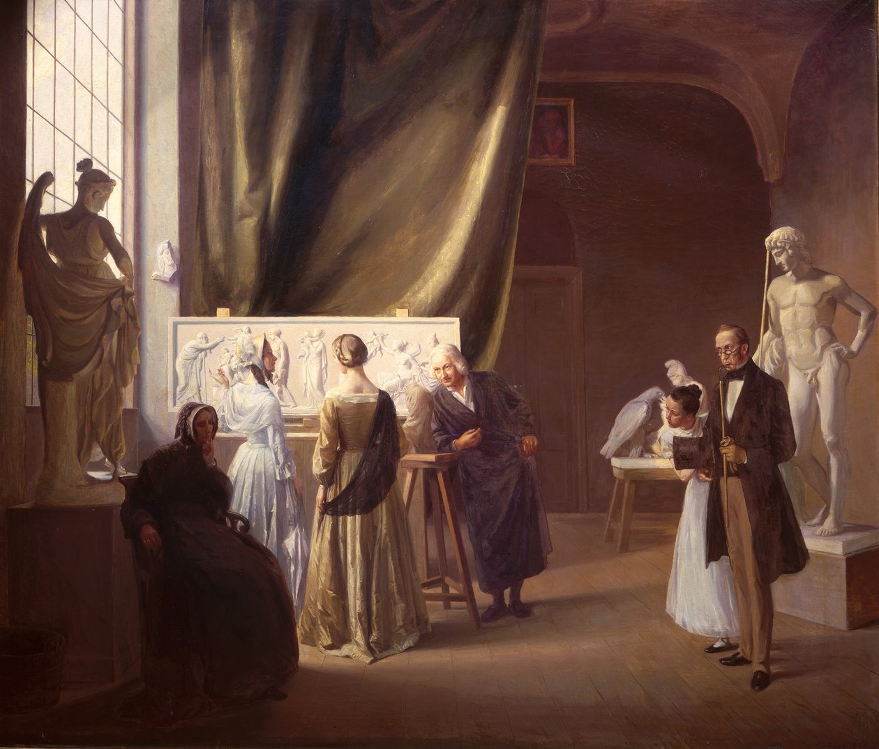 Bertel Thorvaldsens studio (1770-1844) 1899 (olja på duk) av Christian Bang